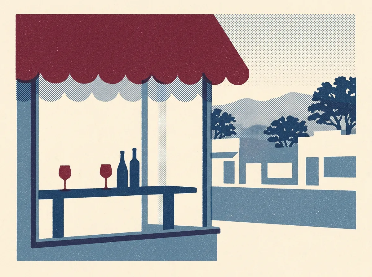 Illustration of wine bars in Oakland